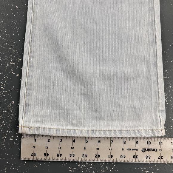 KanCan Jeans Women 36x34 Light Wash Distressed Button Fly Baggy Bell Bottom EUC - Picture 7 of 9